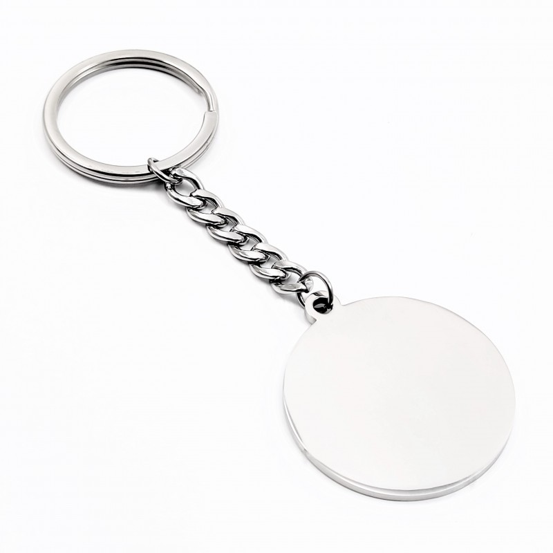 Roestvrijstalen Ronde Sleutelhanger