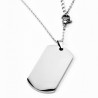 Zilverkleurige RVS Kleine Identificatieplaat + Ketting