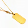 Goudkleurige RVS Kleine Identificatieplaat + Ketting