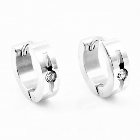 Unisex Oorbellen Gepolijste zilverkleurige Roestvrijstalen