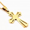 Vergulde Roestvrijstalen Klassieke Ketting + Kruis