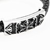 Zwart Heren Leren Armband met Plaatje