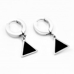 Titanium RVS Oorbellen met Driehoek Hanger