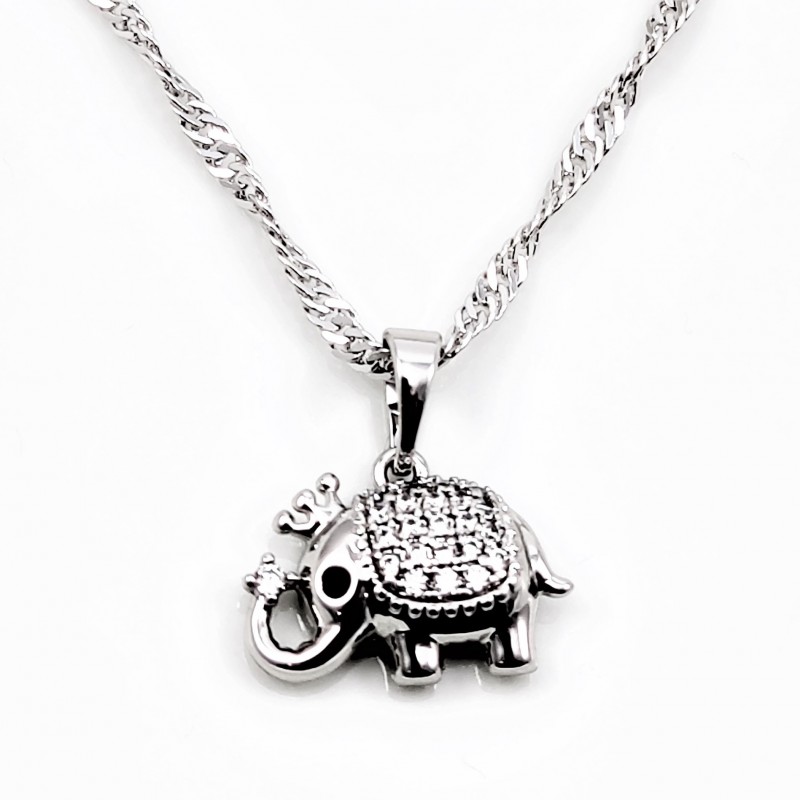 Gerhodineerd XUPING Ketting met Olifant hanger Gerhodineerd XUPING Ketting met Olifant hanger
