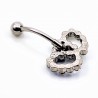 RVS Dubbel-Harten Navelpiercing Wit-Blauw-Zirkonia