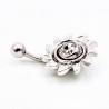 RVS Navelpiercing met Zon en Zirkonia