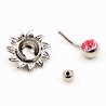 RVS Navelpiercing met Zon en Zirkonia