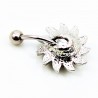 RVS Navelpiercing met Zon en Zirkonia
