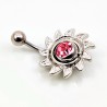 RVS Navelpiercing met Zon en Zirkonia