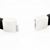 Zwarte Unisex Leren Armband met RVS Sluiting