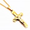 Ketting en Kruis met Jezus in Goudkleurig Roestvrij Staal