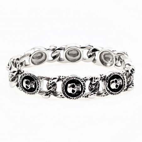 Roestvrijstalen Heren Armband met Schedels