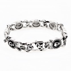 Roestvrijstalen Heren Armband met Schedels
