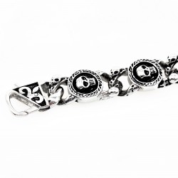 Roestvrijstalen Heren Armband met Schedels