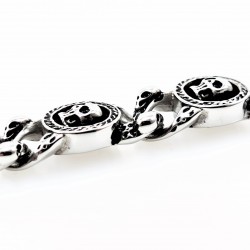 Roestvrijstalen Heren Armband met Schedels