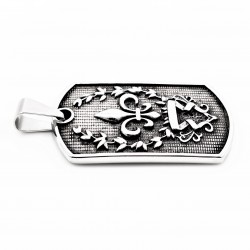 Roestvrijstalen Heraldische Plaat Hanger met Leliebloem