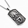 60cm x 3mm Jasseron Ketting + Heraldische Plaat Hanger met Leliebloem - RVS - Heren
