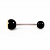 Vrolijke Smiley Tongpiercing RVS - Zwart Acryl