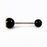 Tevreden Smiley Tongpiercing RVS - Zwart Acryl