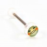 Smiley-Emoticon Tongpiercing RVS - Transparant Acryl