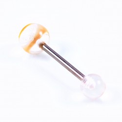 RVS Happiness Smiley Tongpiercing Transparant Acryl