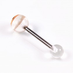 RVS Charmante Emoticon Tongpiercing Transparant Acryl