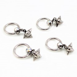 RVS Punk Tepelpiercing met Spikes-Hanger