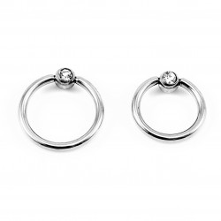 RVS Ball Closure Ring Piercing met Zirkonia 13mm-15mm