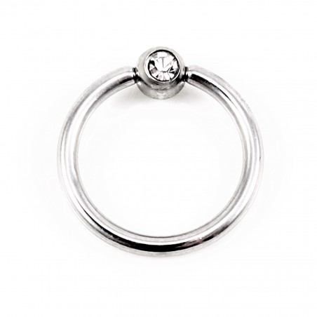 RVS Ball Closure Ring Piercing met Zirkonia 13mm-15mm