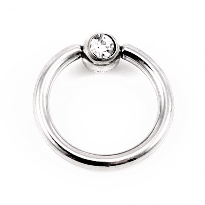 RVS Ball Closure Ring Piercing met Zirkonia 13mm-15mm RVS Ball Closure Ring Piercing met Zirkonia 13mm-15mm