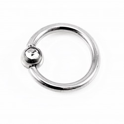 RVS Ball Closure Ring Piercing met Zirkonia 13mm-15mm