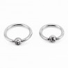 RVS Ball Closure Ring Piercing met Zirkonia 13mm-15mm