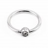 RVS Ball Closure Ring Piercing met Zirkonia 13mm-15mm