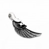60cm x 3mm Jasseron Ketting + Engelvleugel Hanger met Zwarte Ziconia - Unisex - Roestvrij Stalen