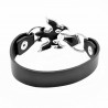 Zwart Heren Leren Armband met RVS Kruis