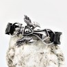 Zwart Heren Leren Armband met RVS Kruis