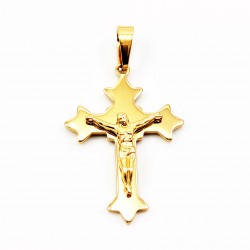 Verguld Roestvrij Stalen Ketting + Christelijk Kruis met Jezus