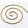 80cm x 2mm Verguld Ketting + Zilverkleurige staal en Verguld Stalen Egyptische Ankh Kruis met Jezus