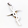 80cm x 2mm Verguld Ketting + Zilverkleurige staal en Verguld Stalen Egyptische Ankh Kruis met Jezus