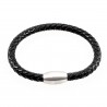 Zwarte Heren-Dames Gevlochten Leren Armband