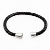 Zwarte Heren-Dames Gevlochten Leren Armband