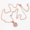 Roségoudkleurig Stalen Ketting + RVS Peace Symbol-Hanger