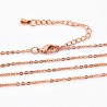 Roségoudkleurig Stalen Ketting + RVS Peace Symbol-Hanger
