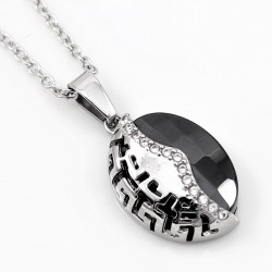 Ketting + Stalen Hanger met Natuurlijke Hematiet Steen