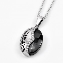 Ketting + Stalen Hanger met Natuurlijke Hematiet Steen