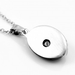 Ketting + Stalen Hanger met Natuurlijke Hematiet Steen