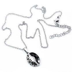 Ketting + Stalen Hanger met Natuurlijke Hematiet Steen