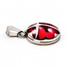 Roestvrij Stalen Ketting + Ovale Rode Hanger
