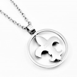Roestvrij Stalen Dames Ketting + Lelie Bloem Hanger