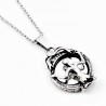 Stalen Gotische Ketting + Skeletvrouw Spiegel Hanger